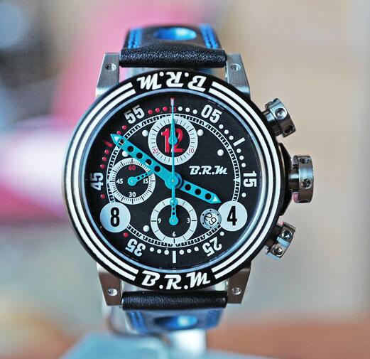 Replica BRM Watch V12 AUTOMATIC DATE CHRONOGRAPH BLACK BLUE TEAL 44MM V12-44 BL TL